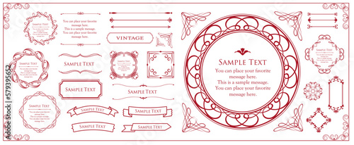 高級感のあるカードデザイン。アンティークな装飾デザイン。エレガントな縁の模様。