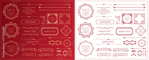 高級感のあるカードデザイン。アンティークな装飾デザイン。エレガントな縁の模様。