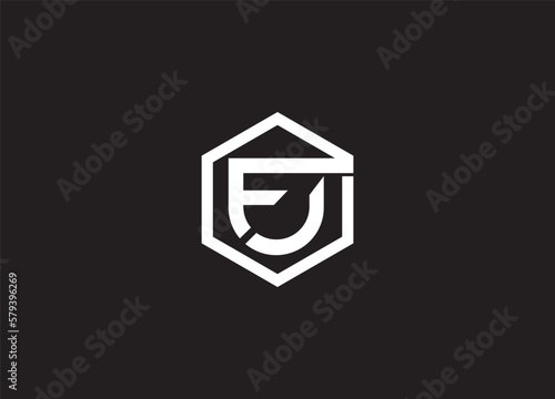 Alphabet letters monogram FU logo design