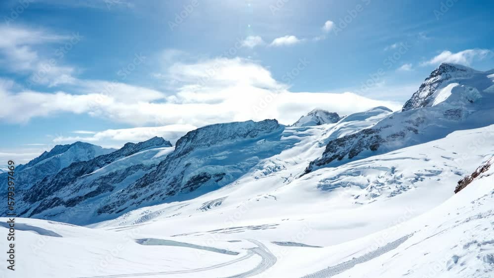 Aerial view of Great Aletsch Glacier, the largest glacier in the Alps and UNESCO heritage, in Canton of Valais, Switzerland. Aletsch glacier - ice panorama landscape in Alps of Switzerland, Europe Aerial view of Great Aletsch Glacier, the largest glacier in the Alps and UNESCO heritage, in Canton of Valais, Switzerland. Aletsch glacier - ice panorama landscape in Alps of Switzerland, Europe