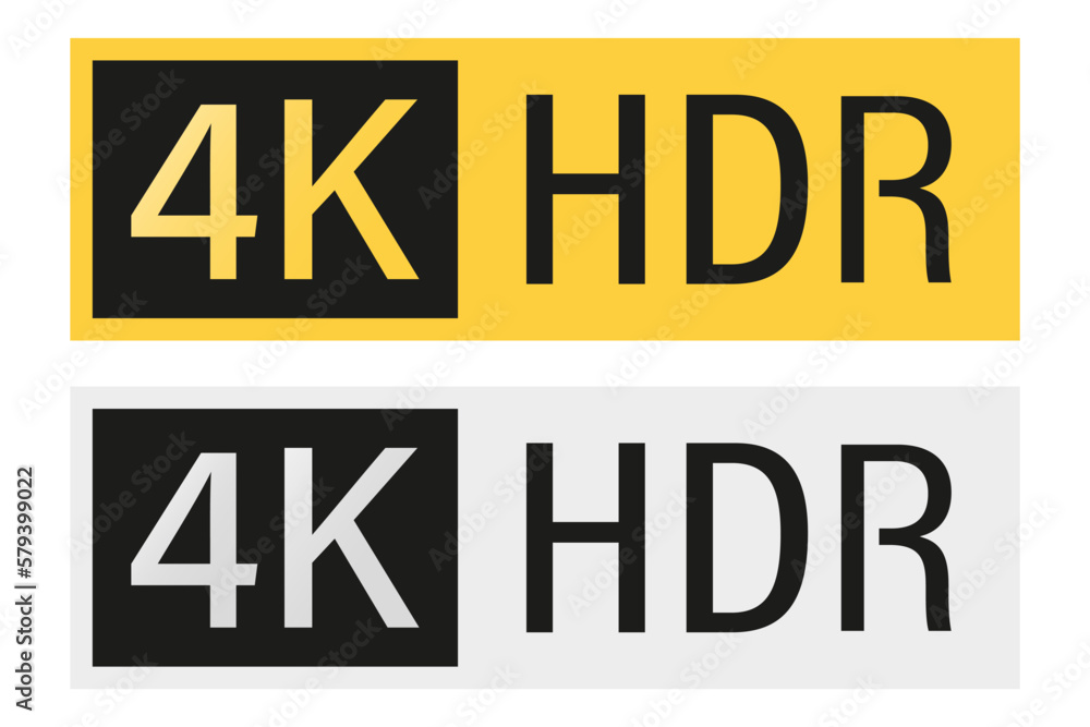Screen display resolution. 4K HDR. Vector icon Screen display resolution. 4K HDR. Vector icon