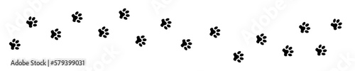 Paw Print Trace. Vector Icon
