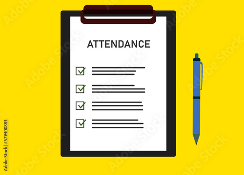 Attendance board of female hand with attendance checklist. Survey, survey, board, task list.
research,development,plan idea concept.