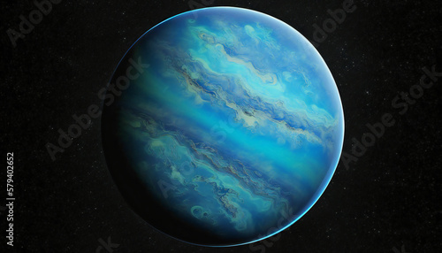 Planet similar to Neptun in space - Space wallpaper - Generative AI