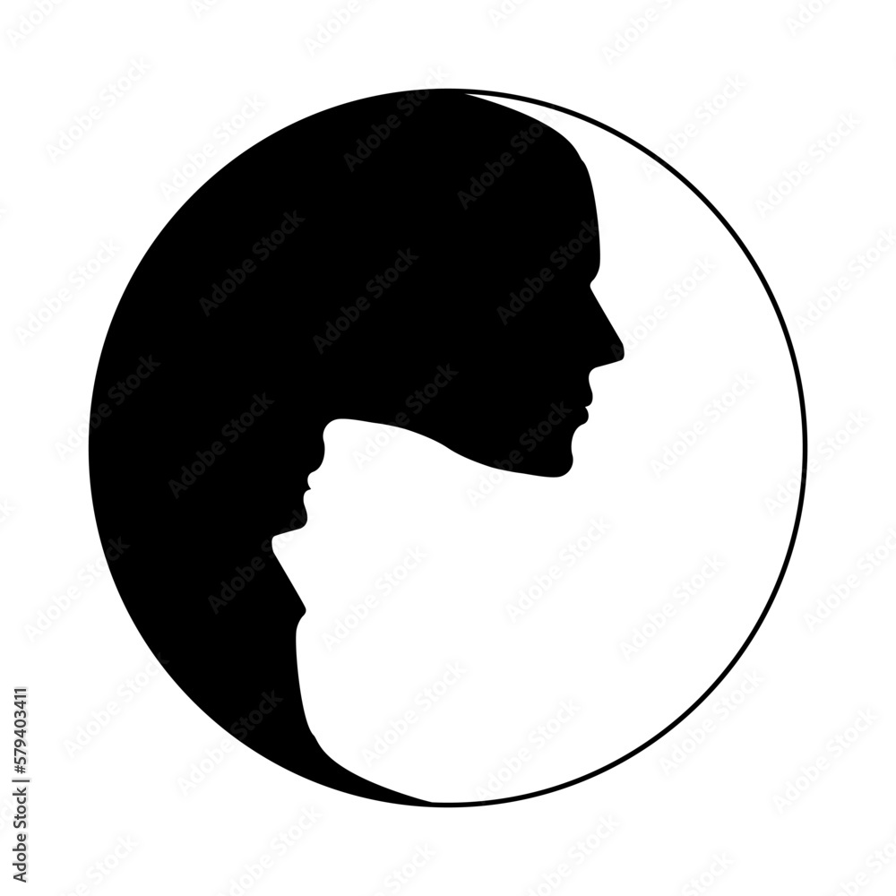 black white yin yang faces / vector illustration black white yin yang faces / vector illustration