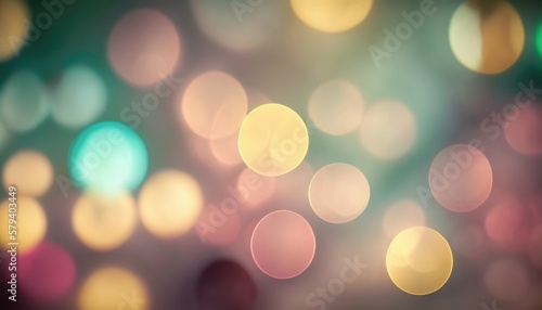 Abstract background of glitter lights, pastel colorful, de-focused, banner, AI generated