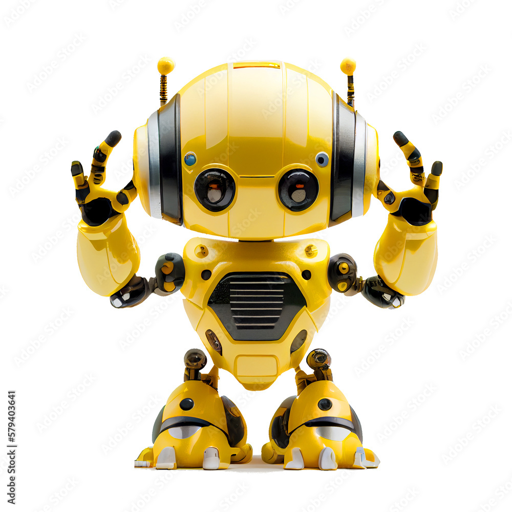robot with helmet