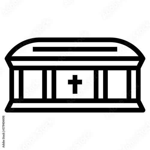 coffin line icon style