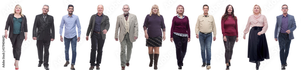 group of successful business people in motion isolated group of successful business people in motion isolated