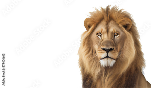 lion head on a transparent background. generative AI
