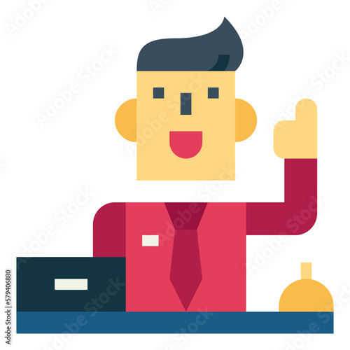 airline counter flat icon style