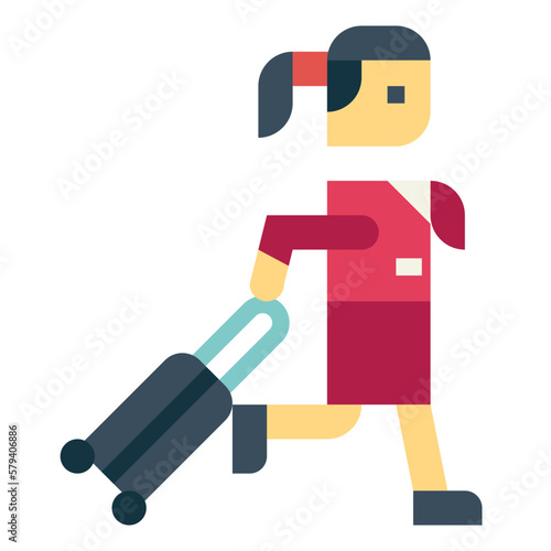 flight attendant flat icon style