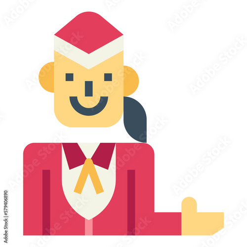 flight attendant flat icon style