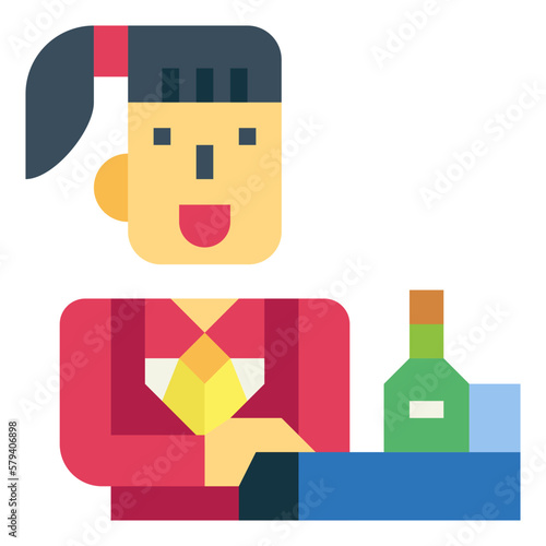 flight attendant flat icon style