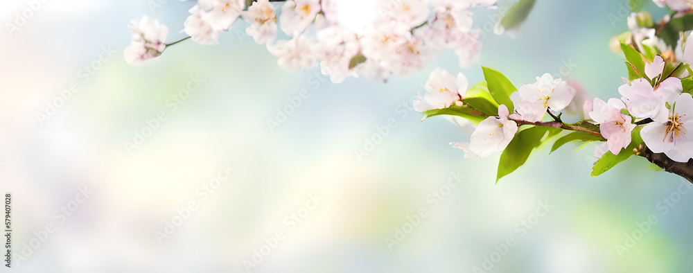 spring flowers in the garden, generative ai spring time banner, blossoms on bright background, season spring design spring flowers in the garden, generative ai spring time banner, blossoms on bright background, season spring design
