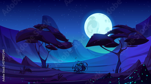 fantasy night Desert illustration