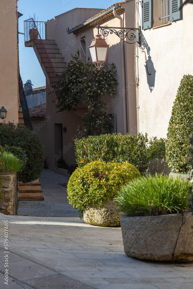 Alley in village of Gassin , Côte d'Azur, France
