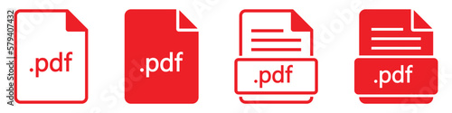 Pdf Format Icon. Pdf icon flat image Vector Illustration