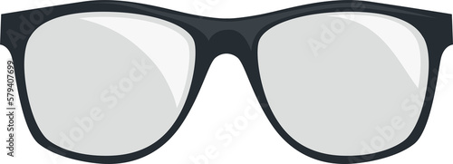 Metal frame geek glasses flat symbol icon illustration