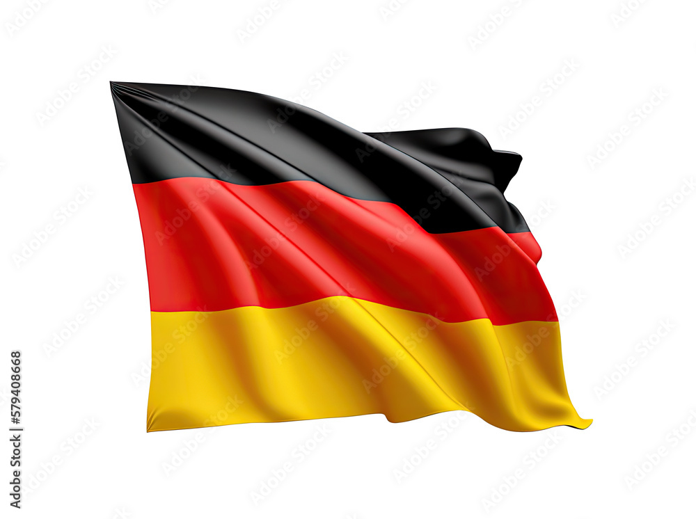 Naklejka premium Flag Germany on white background. Generative AI.