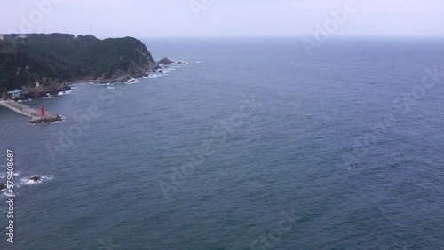 Simgok Port, Port of Korea, Gangwon-do, Donghae, Sea of Korea, Marine Road, Marine Drive, Coastal Road, aerial veiw, drone footage