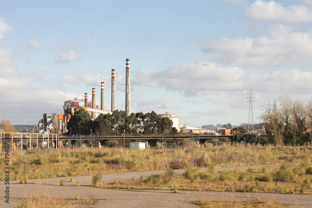 factory in Avilés where steel is produced thanks to coke batteries, in Asturias. Originally it was called Ensidesa factory in Avilés where steel is produced thanks to coke batteries, in Asturias. Originally it was called Ensidesa