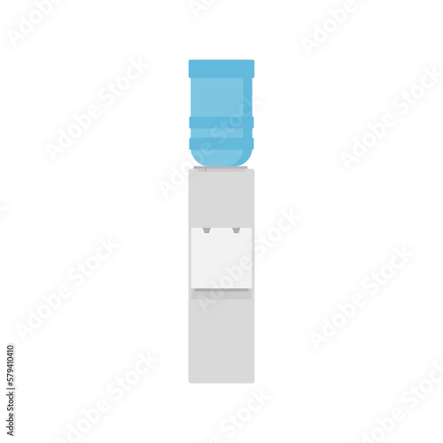 Water dispenser flat design vector illustration. Desktop water cooler vector illustration in flat style. Icon office water machine bottle isolated background.