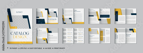 Company product catalog template design, Company product catalog template, Minimalist 16 pages product brochure template design