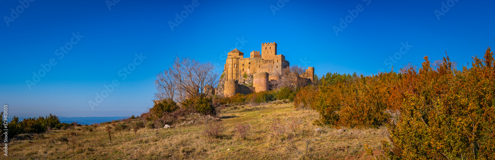 castle of loarre spain view from the balle