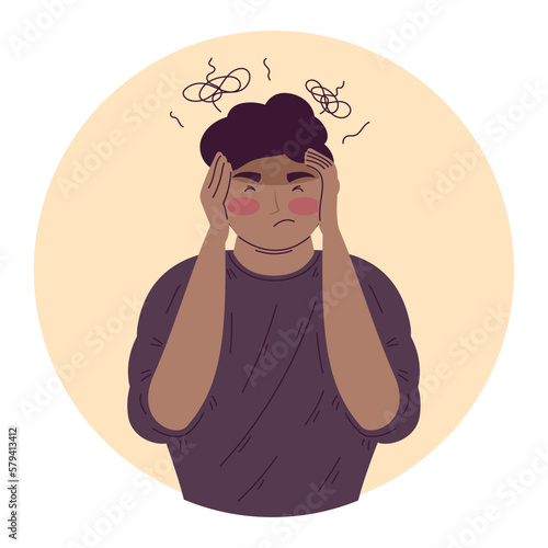 man feeling confused mood