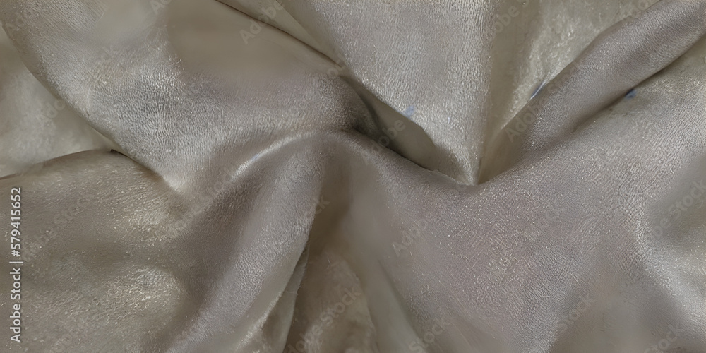 Fototapeta premium silk satin fabric grey, satin fabric, textured background for presentation, silk clothe folds, silk fabric texture, AI generated
