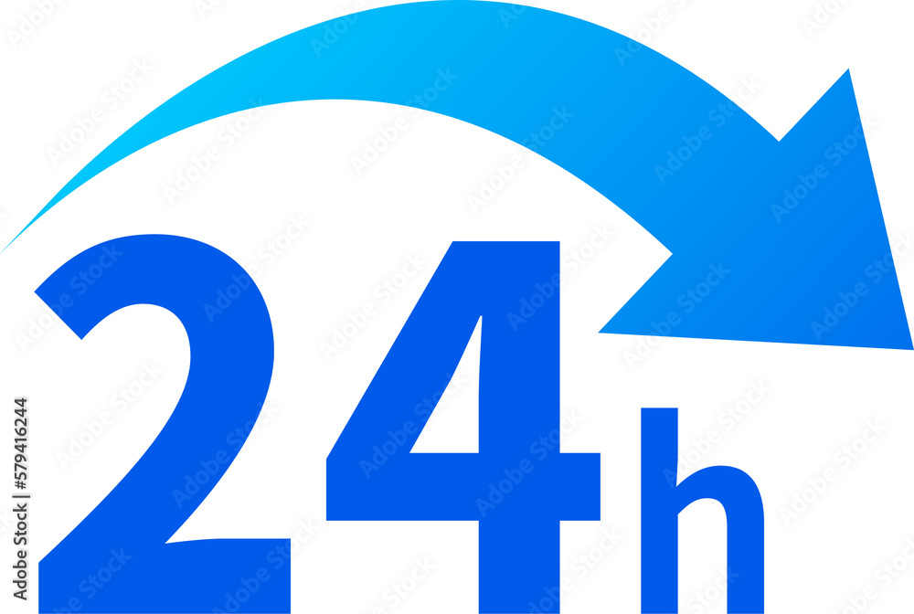 Fototapeta premium 24 hour clock icon for timekeeping or scheduling