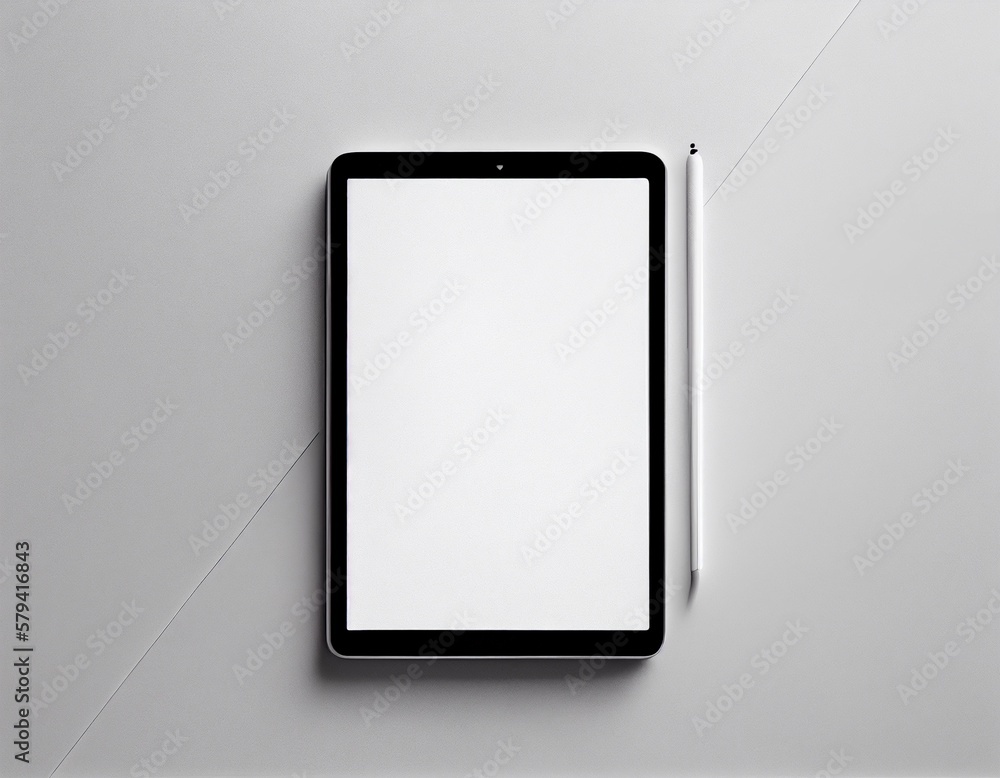 Minimalist Blank iPad Tablet Mockup Created with Generative AI Minimalist Blank iPad Tablet Mockup Created with Generative AI