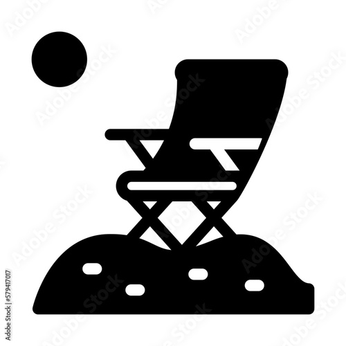 Icon longue chair, beach, Holyday. editable file and color.