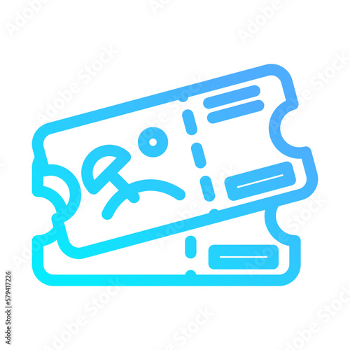 Icon Ticket Airplane, Ticket Travel, Vacation, Beach, Holyday. editable file and color.