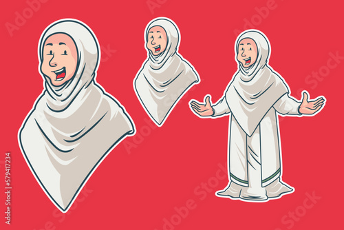 Arab Moslem Woman Character illustration