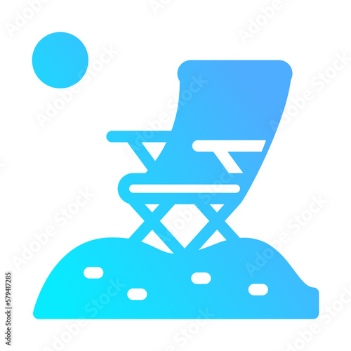 Icon longue chair, beach, Holyday. editable file and color.