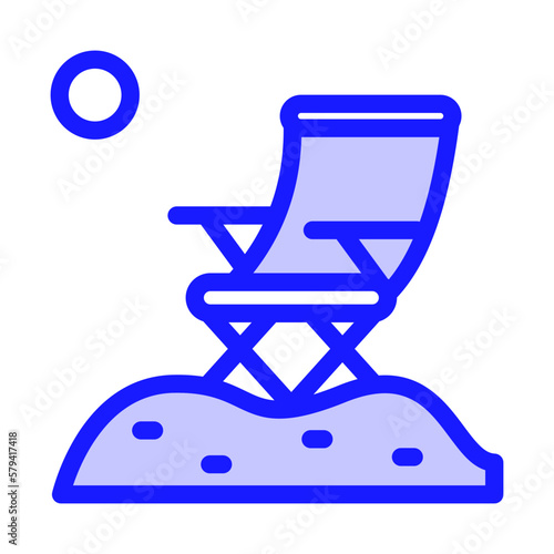Icon beach, umbrella, sea, sun, chair, relax Holyday. editable file and color. Icon longue chair, beach, Holyday. editable file and color.