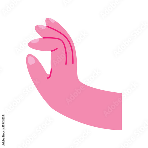 pink hand touching