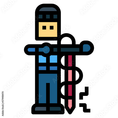 ice auger filled outline icon style