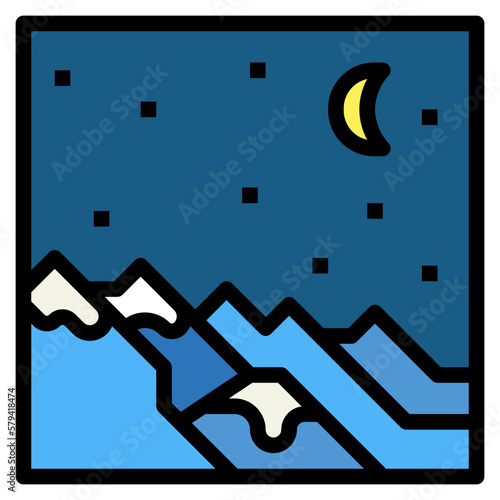 ice mountain filled outline icon style