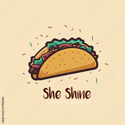 Taco design template. Vector illustration of a mexican food.