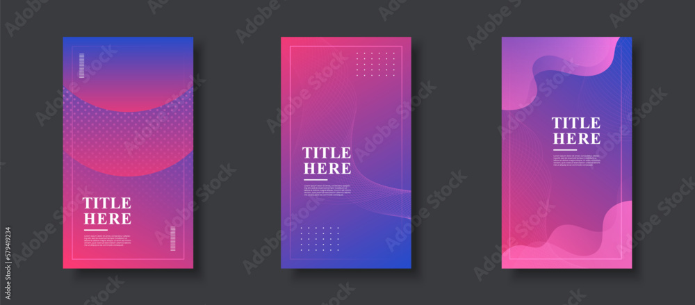 Modern background. template story, abstract frame, colorful, gradation, business, collection set eps 10
