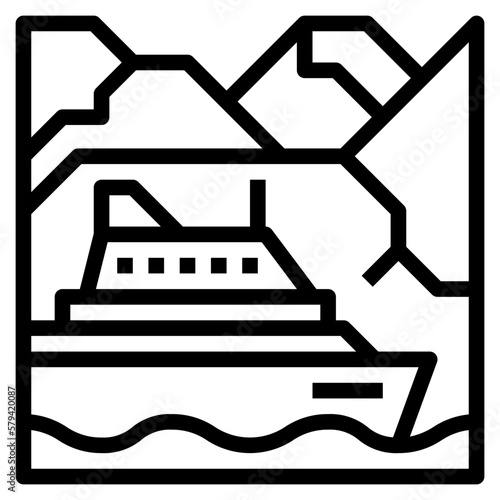 cruises line icon style