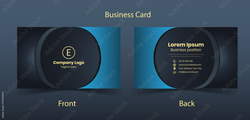 Vector clean style modern business card template. Vector clean style modern business card template.