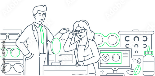 Optics - modern line design style web banner