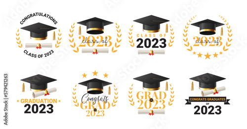 Pride Month 2023 symbol template. Vector symbol of LGBTQ event 2023 with rainbow gradient numbers isolated on dark blue background. Human rights and tolerance concept.