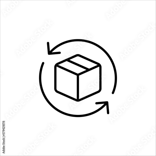 Vector return shipping icon. simple thin line icons for websites, web design, mobile app, infographics
