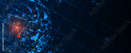 Neural network concept. Connected cells with links. High technology process. Abstract background