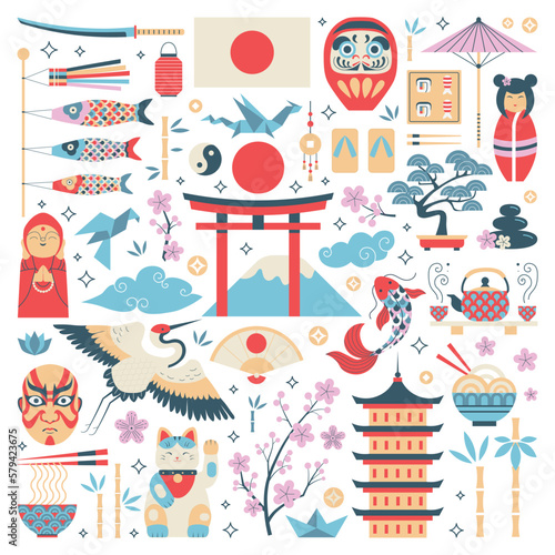 Japan Culture Design Elements and Icons Collection